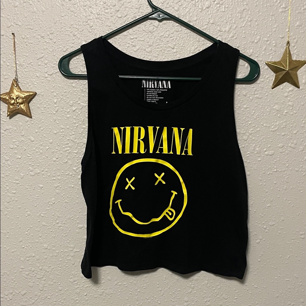 NIRVANA Black Baby Tank with Yellow Logo